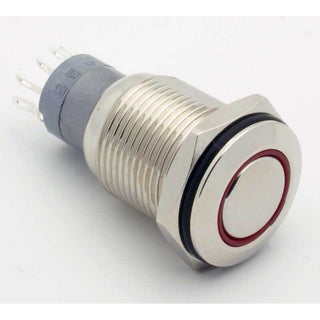 SPDT Sealed Illuminated Push Button Switch Momentary (Red)