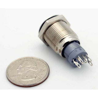 SPDT Sealed Illuminated Push Button Switch Momentary (Green)