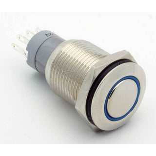 SPDT Sealed Illuminated Push Button Switch Momentary (Blue)