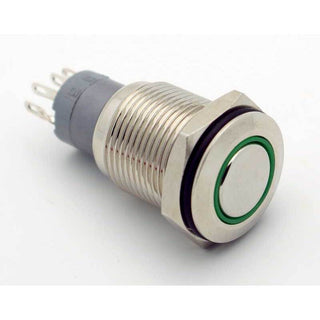 SPDT Sealed Illuminated Push Button Switch ON-OFF (Green)