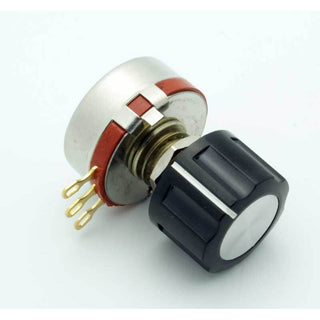 Black Fluted Knob w/Aluminum Inlay (0.92" Dia)