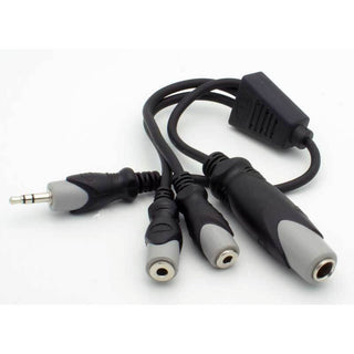 3.5mm Stereo Male - 2 3.5mm Female + 1/4" Female Adapter Cable