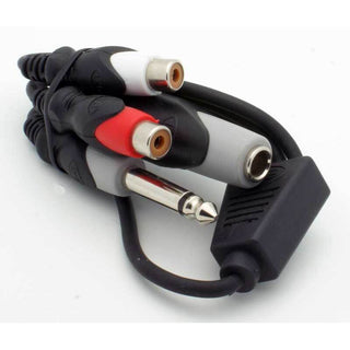 1/4" Mono Male - 2 Female RCA + 1/4" Female Adapter Cable