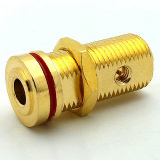 Gold Low Profile Banana Jack / Binding Post for 12 AWG - Red