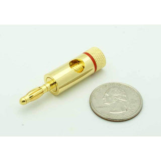 Gold Banana Plug for 10 - 16 AWG - Red