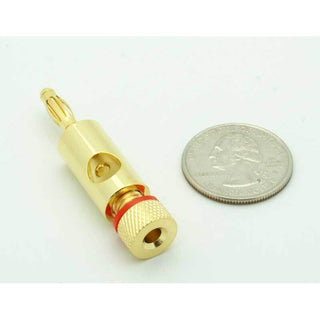 Gold Banana Plug for 10 - 16 AWG - Red