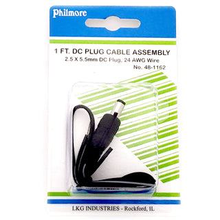 Philmore 2.5mm x 5.5 DC Power Plug w/ 1' Cable