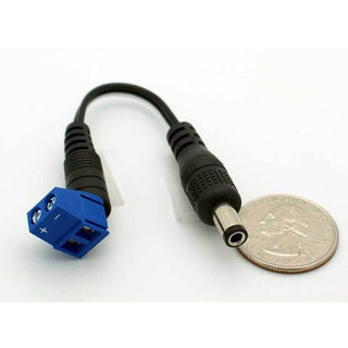 2.1mm DC Power Inline Plug - Solderless w/Screw Terminals - 2" Pigtail