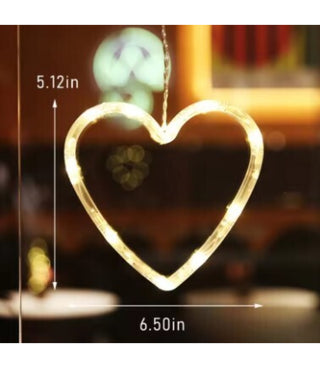 Battery Powered Heart Suction Cup LED Figure Christmas Decoration - 3 AAA