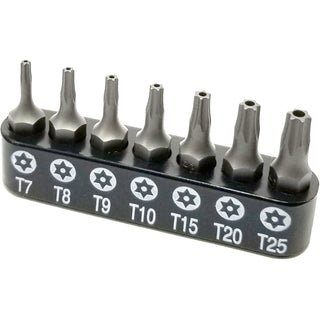 7 Piece Security Torx Bit Set (T7 - T25)