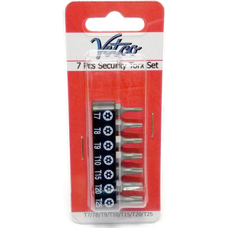 7 Piece Security Torx Bit Set (T7 - T25)