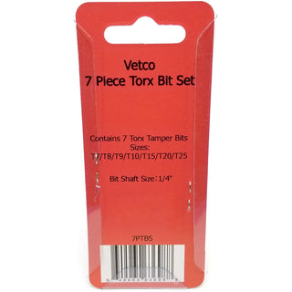 7 Piece Security Torx Bit Set (T7 - T25)