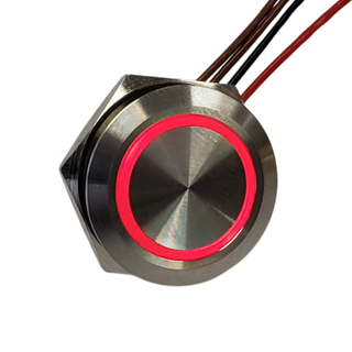 Ultra Thin 19mm Red Momentary Push Button with LED