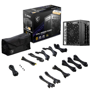 MSI MAG 1,000 Watt Desktop PC Power Supply - ATX 3.1 MPGA1000GPCIE5 MPG A1000G PCIE 5 1000 Watts APFC 80+ Gold Fully-Modular