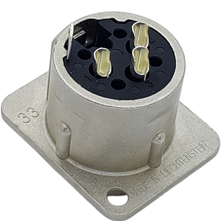Neutrik XLR Female 3 Pin Panel Mount Connector Silver