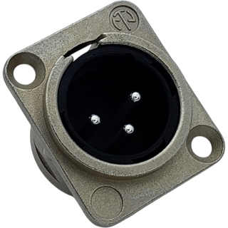 Neutrik XLR Male 3 Pin Panel Mount Connector Silver