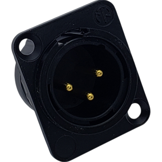 Neutrik XLR Male 3 Pin Panel Mount Connector Black