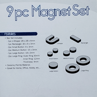9PC Ceramic Magnet Set