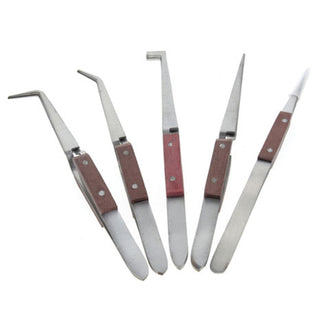 Assorted Auto-Grip Soldering Tweezer Set - 5-Piece Set