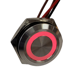 Ultra Thin 16mm Red Momentary Push Button with LED