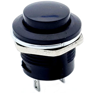 Black Momentary Push Button Switch – SPST ON-(OFF) 3A 250V AC Panel Mount