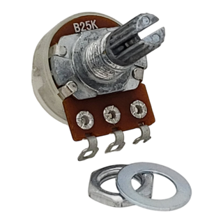 25K Linear 1/8W Potentiometer with Split Splined Shaft & Dust Seal