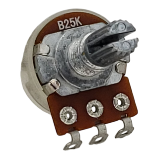 25K Linear 1/8W Potentiometer with Split Splined Shaft & Dust Seal