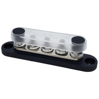 150A Busbar - Black - 5 Terminal - With Cover