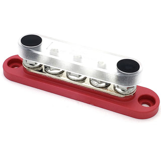 150A Busbar - Red - 5 Terminal - With Cover