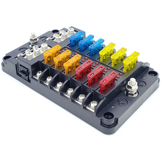 12 Device Fuse Block - Blade Fuse - LED Indicators