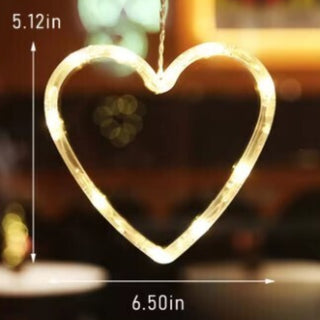 Battery Powered Heart Suction Cup LED Figure Christmas Decoration - 3 AAA