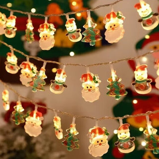 20 LED Santa Snowman Decoration Christmas Lights - 3M - 2AA Battery