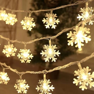 20 LED Snowflake Decoration Christmas Lights - 3M - 2AA Battery