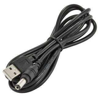 USB 5V to 2.1mm DC Barrel Plug - Great For  Addressable LED Strip Controllers - 20 AWG - 5ft