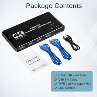 HDMI KVM Switch – 4K – Keyboard, Video and Mouse! - USB 3.0