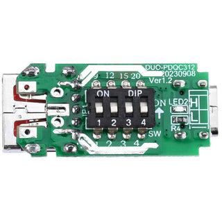 USB-C Female PD QC 3.0 Decoy Trigger Board - USB-A Female Output Voltage Selector