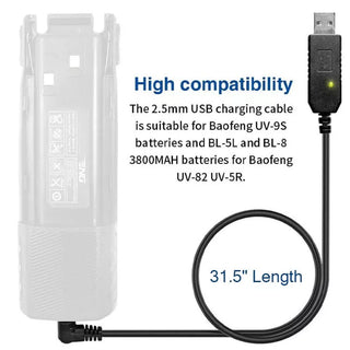 Baofeng USB Charging Cable (For Use With Extended Battery ONLY!)