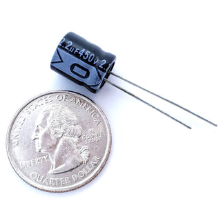 2.2uF 450 Volt Electrolytic Capacitor  - 105c - 20% - Radial Lead