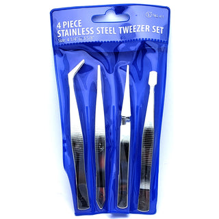 4-piece Tweezers Set