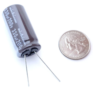 330uF 200 Volt Electrolytic Capacitor - 105c - 20% - Radial Leaded