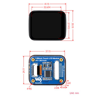 1.69inch Round LCD Display Module with Touch Panel - 240x280 - SPI And I2C