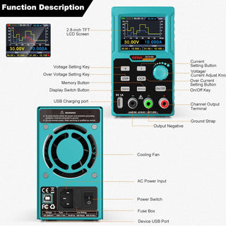 USB Programmable DC Bench Top Power Supply - 0-to-30V DC 10-to-0 AMPs