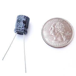 220uF 50 Volt Electrolytic Capacitor