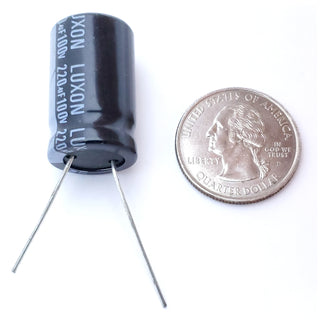 220uF 100 Volt Electrolytic Capacitor