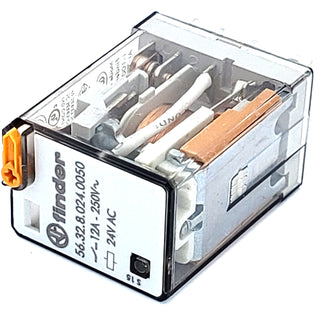 DPDT 24V AC Coil - 12A 250V AC Contacts - Power Relay - Finder 56.32.8.024.0050