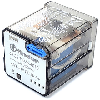 DPDT 24V DC Coil - 16A 250V AC Contacts - Power Relay - Finder 62.32.9.024.4070
