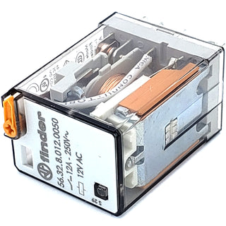 DPDT 12V AC Coil - 12A 250V AC Contacts - Power Relay - Finder 56.32.8.012.0050