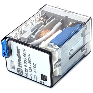 DPDT 6V DC Coil - 12A 250V AC Contacts - Power Relay - Finder 56.32.9.006.0070