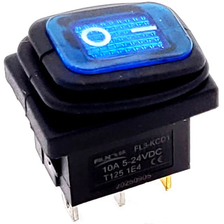 Waterproof Blue Rocker Switch 12 VDC SPST