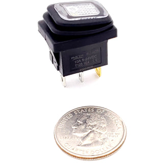 Waterproof White Rocker Switch 12 VDC SPST